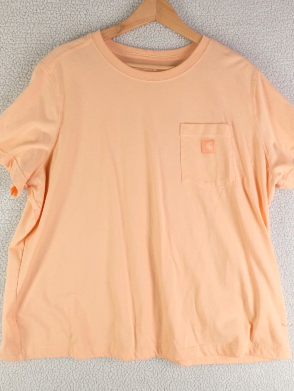 Carhartt T Shirt Womens 2X 20 22 Peach Pink Crew Short Sleeve Crew